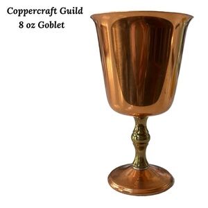 Coppercraft Guild ~ One Goblet Solid Copper with brass stem
